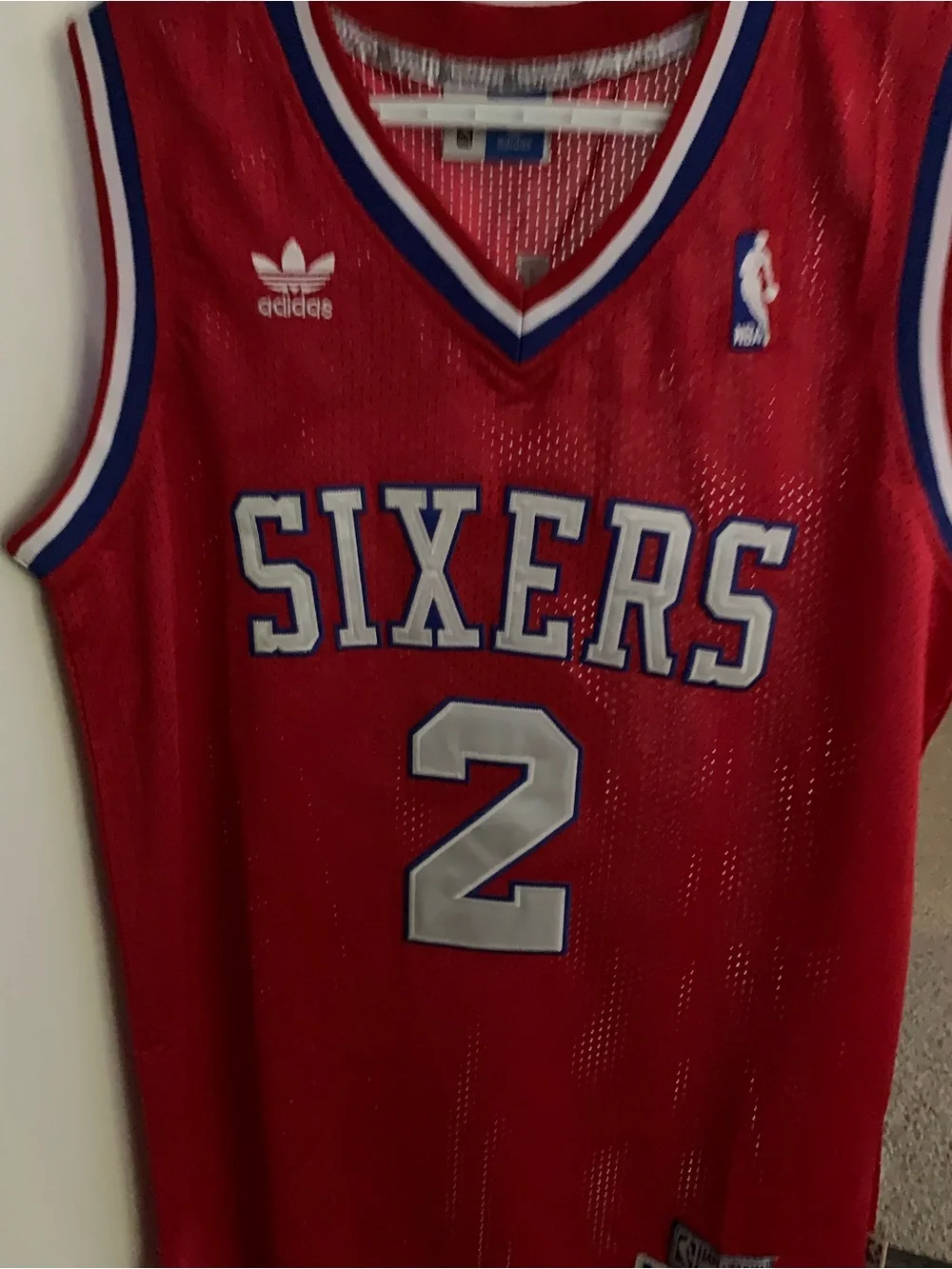 Red Malone Vintage Number 2 76ers Basketball Jersey Oakwood Classic- Size L